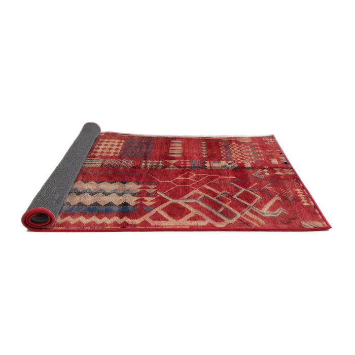 Sideview of Abstract Red Oriental Rug, abs1819