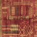 Square Oriental Brown Modern Rug, abs1819brn