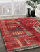 Machine Washable Abstract Red Rug in a Family Room, wshabs1819