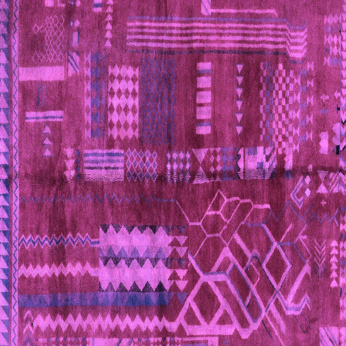 Square Machine Washable Oriental Purple Modern Area Rugs, wshabs1819pur