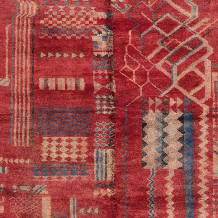 Machine Washable Abstract Red Rug, wshabs1819