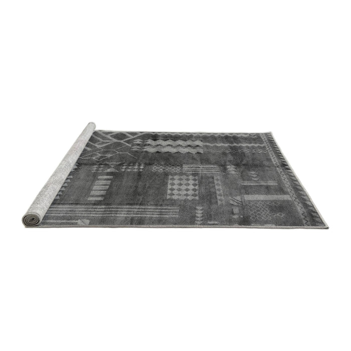 Sideview of Machine Washable Oriental Gray Modern Rug, wshabs1819gry