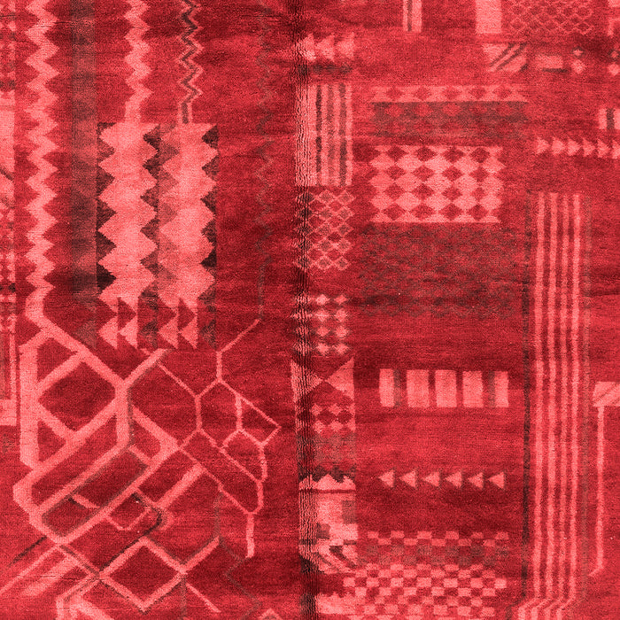 Machine Washable Oriental Red Modern Rug, wshabs1819red