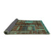 Sideview of Oriental Turquoise Modern Rug, abs1819turq