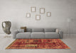 Machine Washable Oriental Brown Modern Rug in a Living Room,, wshabs1819brn