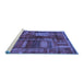 Sideview of Machine Washable Oriental Blue Modern Rug, wshabs1819blu