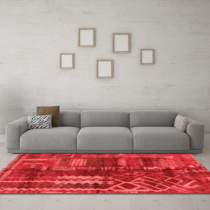 Modern Red Washable Rugs