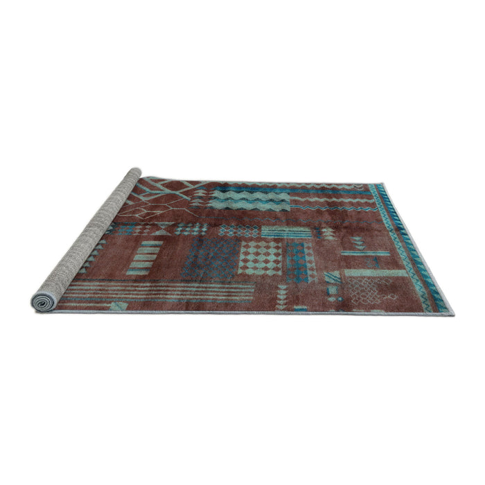 Sideview of Machine Washable Oriental Light Blue Modern Rug, wshabs1819lblu
