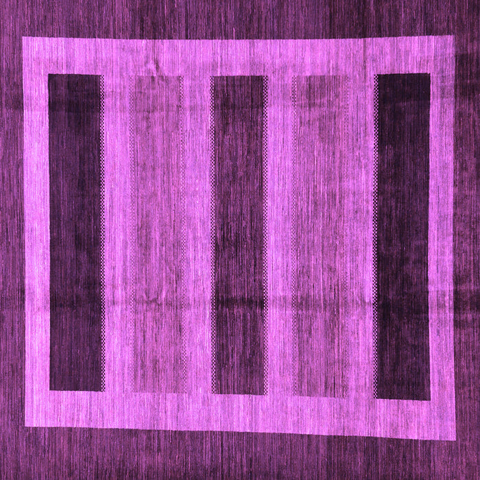 Square Machine Washable Abstract Purple Modern Area Rugs, wshabs181pur