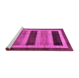 Sideview of Machine Washable Abstract Pink Modern Rug, wshabs181pnk