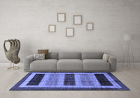 Machine Washable Abstract Blue Modern Rug, wshabs181blu