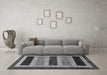 Machine Washable Abstract Gray Modern Rug in a Living Room,, wshabs181gry