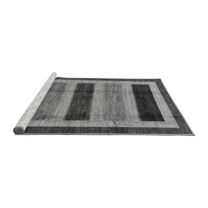 Sideview of Machine Washable Abstract Gray Modern Rug, wshabs181gry