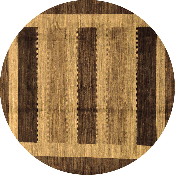 Round Abstract Brown Modern Rug, abs181brn