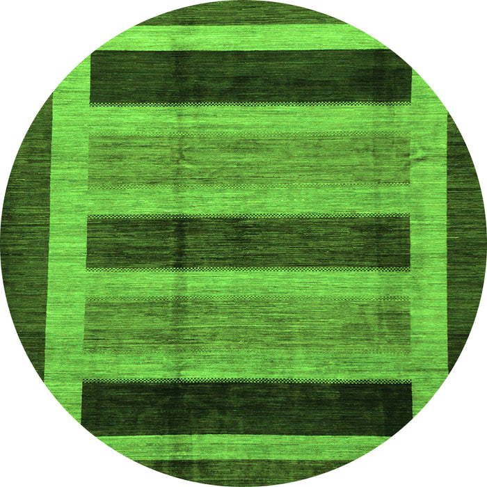 Round Abstract Green Modern Rug, abs181grn