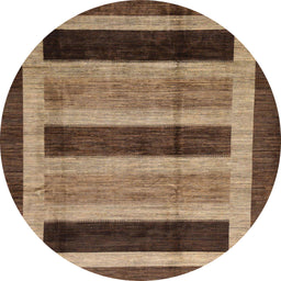 Round Abstract Red Brown Modern Rug, abs181