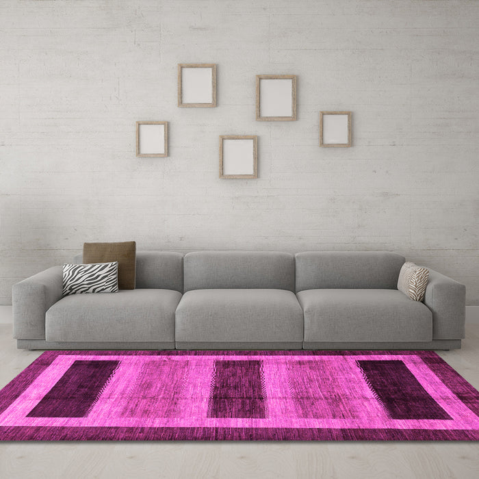 Machine Washable Abstract Pink Modern Rug in a Living Room, wshabs181pnk