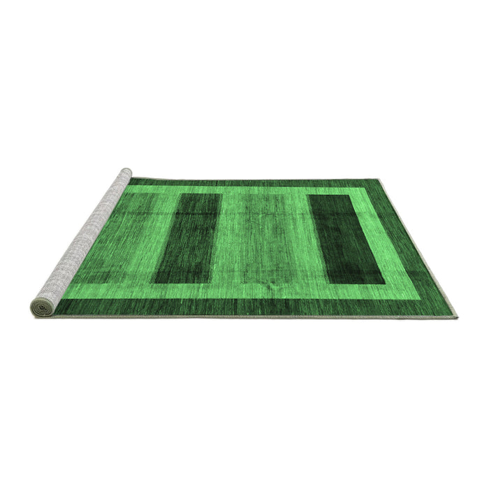 Sideview of Machine Washable Abstract Emerald Green Modern Area Rugs, wshabs181emgrn