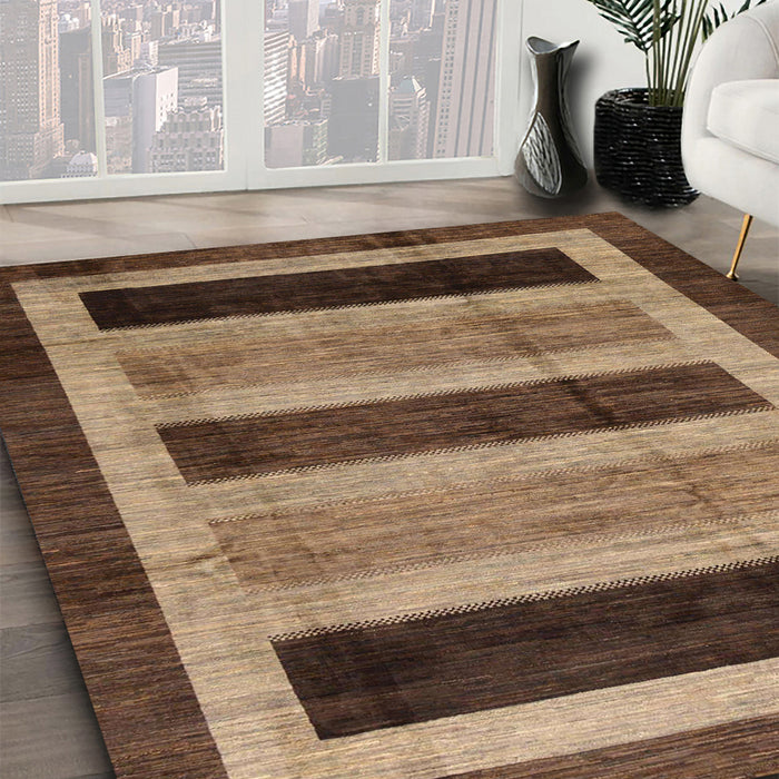 Abstract Red Brown Modern Rug in Family Room, abs181
