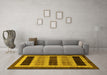 Machine Washable Abstract Yellow Modern Rug in a Living Room, wshabs181yw