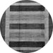 Round Machine Washable Abstract Gray Modern Rug, wshabs181gry