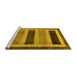 Sideview of Machine Washable Abstract Yellow Modern Rug, wshabs181yw