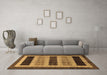 Machine Washable Abstract Brown Modern Rug in a Living Room,, wshabs181brn