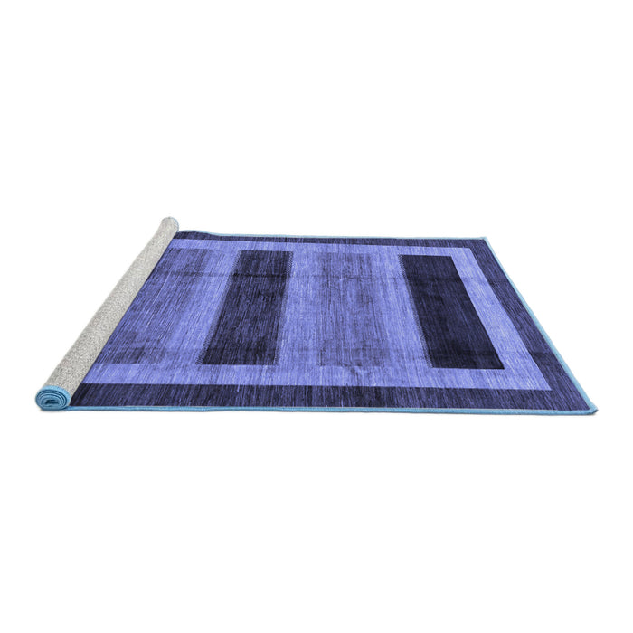 Sideview of Machine Washable Abstract Blue Modern Rug, wshabs181blu