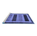 Sideview of Machine Washable Abstract Blue Modern Rug, wshabs181blu