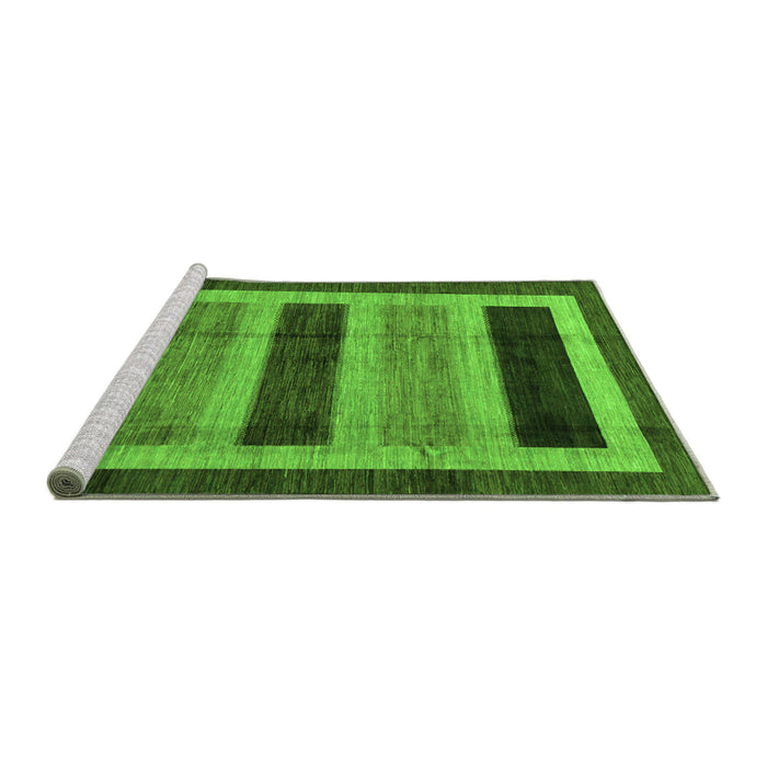 Sideview of Machine Washable Abstract Green Modern Area Rugs, wshabs181grn