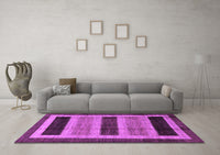 Machine Washable Abstract Purple Modern Rug, wshabs181pur