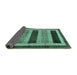 Sideview of Abstract Turquoise Modern Rug, abs181turq