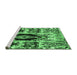 Sideview of Machine Washable Oriental Emerald Green Modern Area Rugs, wshabs1820emgrn