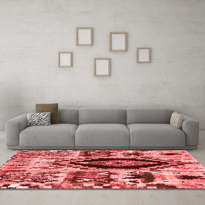 Modern Red Washable Rugs