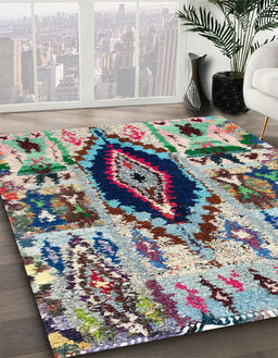 Abstract Purple Oriental Rug in Family Room, abs1820