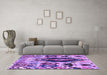 Machine Washable Oriental Purple Modern Area Rugs in a Living Room, wshabs1820pur
