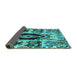 Sideview of Oriental Turquoise Modern Rug, abs1820turq