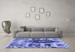 Machine Washable Oriental Blue Modern Rug in a Living Room, wshabs1820blu