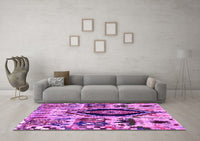 Machine Washable Oriental Pink Modern Rug, wshabs1820pnk