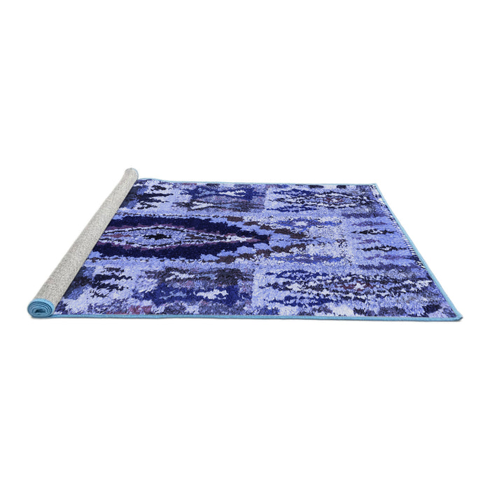 Sideview of Machine Washable Oriental Blue Modern Rug, wshabs1820blu