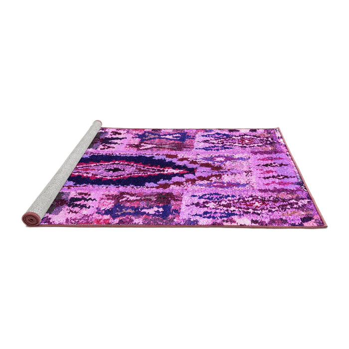 Sideview of Machine Washable Oriental Pink Modern Rug, wshabs1820pnk