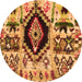 Round Oriental Orange Modern Rug, abs1820org