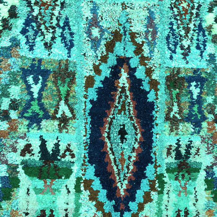 Machine Washable Oriental Turquoise Modern Area Rugs, wshabs1820turq