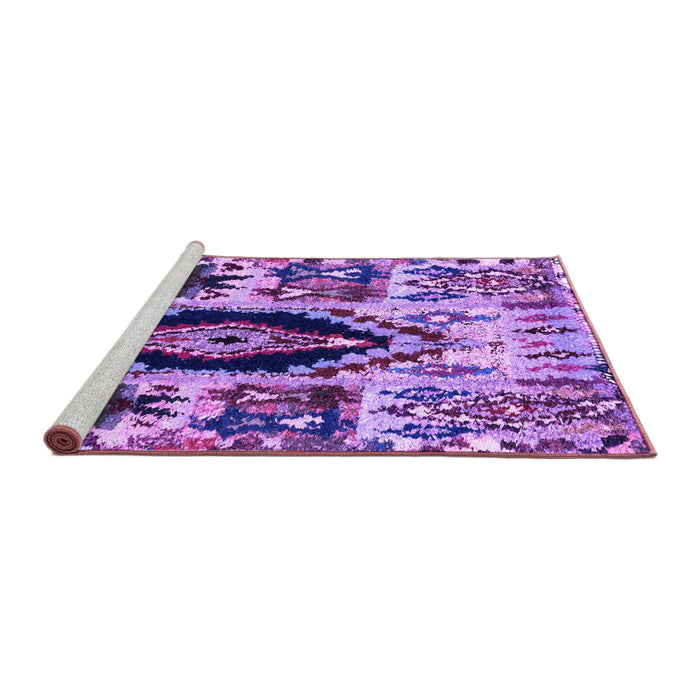Sideview of Machine Washable Oriental Purple Modern Area Rugs, wshabs1820pur