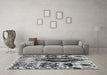 Machine Washable Oriental Gray Modern Rug in a Living Room,, wshabs1820gry