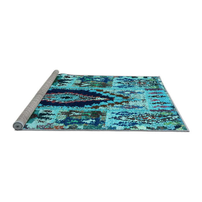 Sideview of Machine Washable Oriental Light Blue Modern Rug, wshabs1820lblu