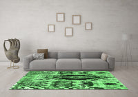 Machine Washable Oriental Emerald Green Modern Rug, wshabs1820emgrn