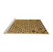 Sideview of Machine Washable Abstract Yellow Rug, wshabs1821