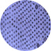 Round Oriental Blue Modern Rug, abs1821blu