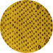 Round Oriental Yellow Modern Rug, abs1821yw